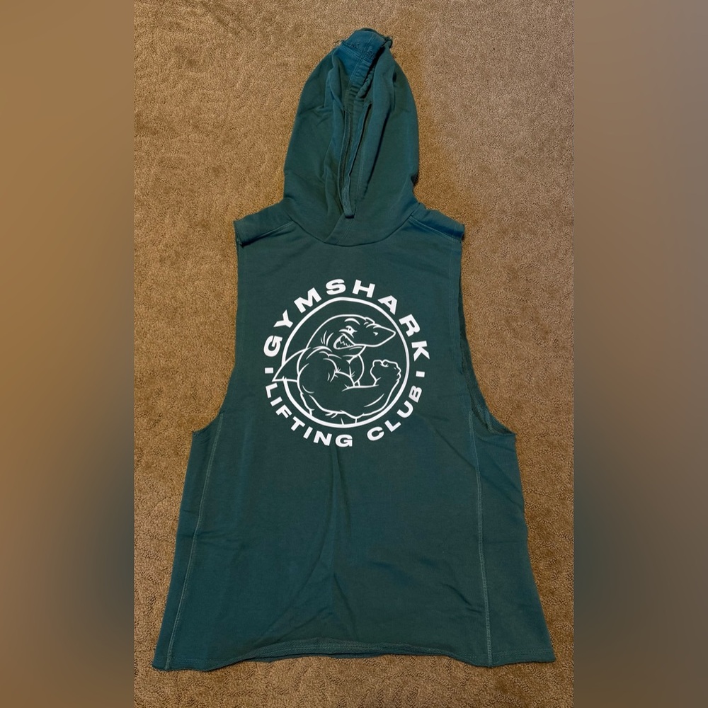 Gymshark Green Sleeveless Hoodie Tank Top
